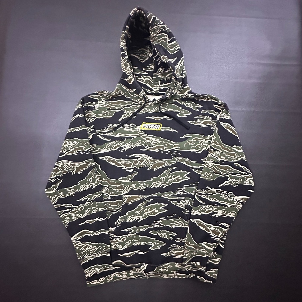 Pawer Tiger Stripe Hoodie Mens Large Black Green Camo Bodybulding Powerlift Xfit